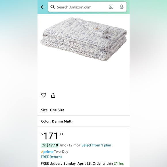 New! UGG ELOISE KNIT THROW 50 X 70 in DENIM color - Picture 5 of 7